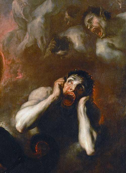Detalhe da “Queda dos Anjos Rebeldes”, por Luca Giordano