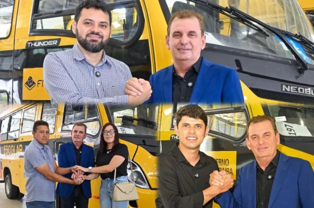 Chico Mendes frisa investimentos do Governo da Paraíba com entrega de novos ônibus em Cachoeira dos Índios, Serra Grande e Bernardino Batista