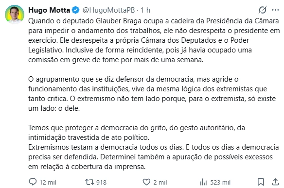 HUGO MOTTA - ATO EXTREMO PSOL