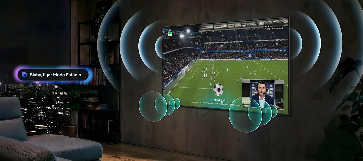 Modo Estádio com Inteligência Artificial é novidade disponível em TVs da Samsung | Imagem ilustrativa.