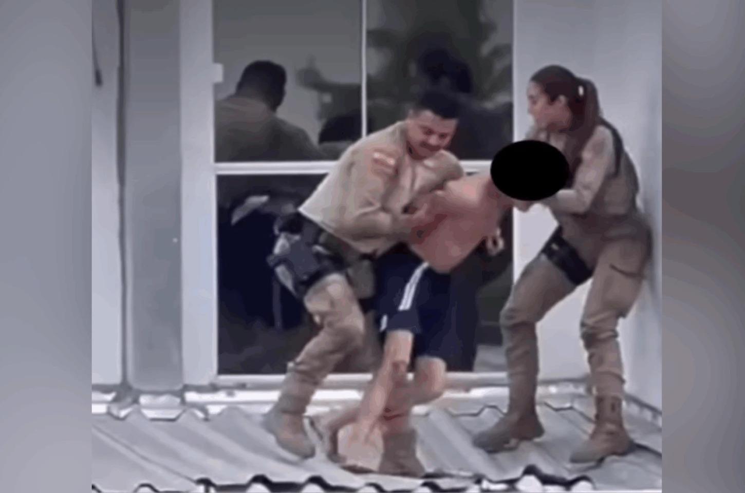 Policiais Militares caem de telhado durante ocorrência de surto em SC; vídeo 