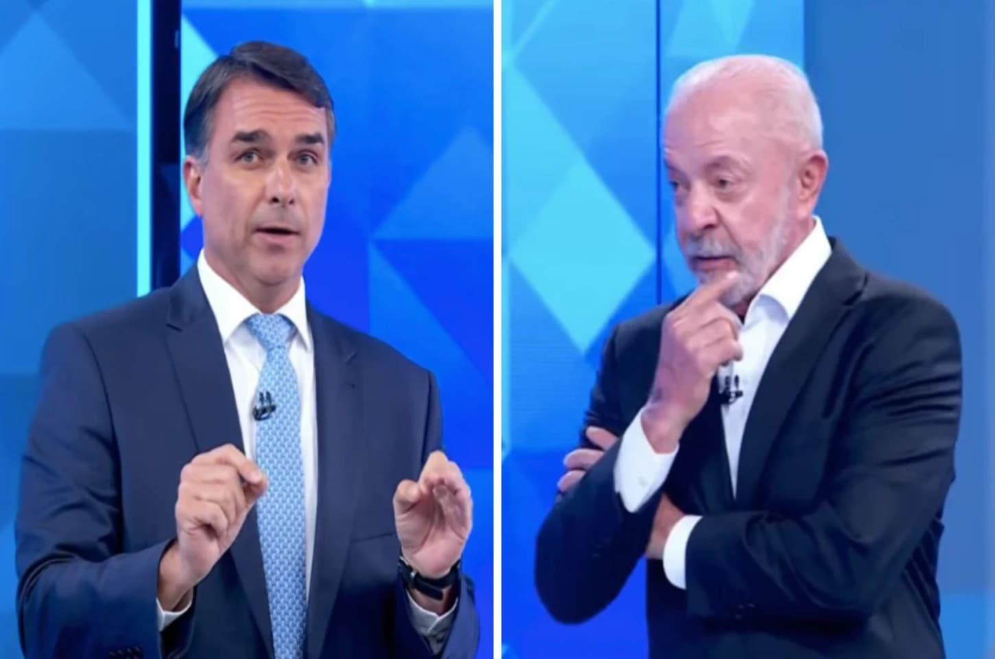 Checagem do debate aponta Flávio com 69,7% de declarações verdadeiras; Lula registra 46,6%