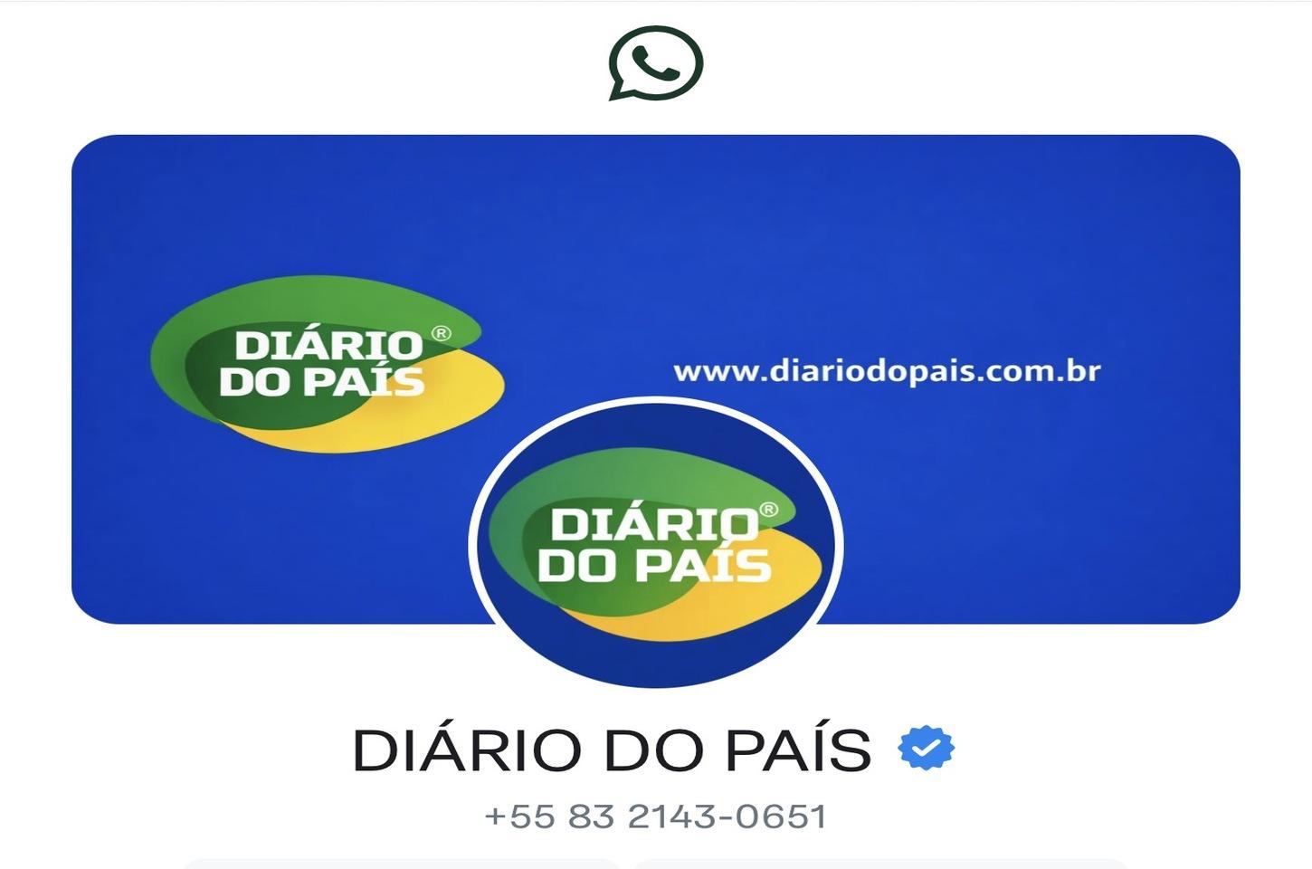 DIÁRIO DO PAÍS passa a ter WhatsApp oficial verificado pela Meta, reforçando a credibilidade e segurança da marca 